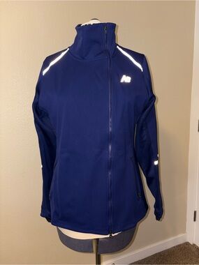 New Balance Women's Navy Full-Zip Reflective running Jacket